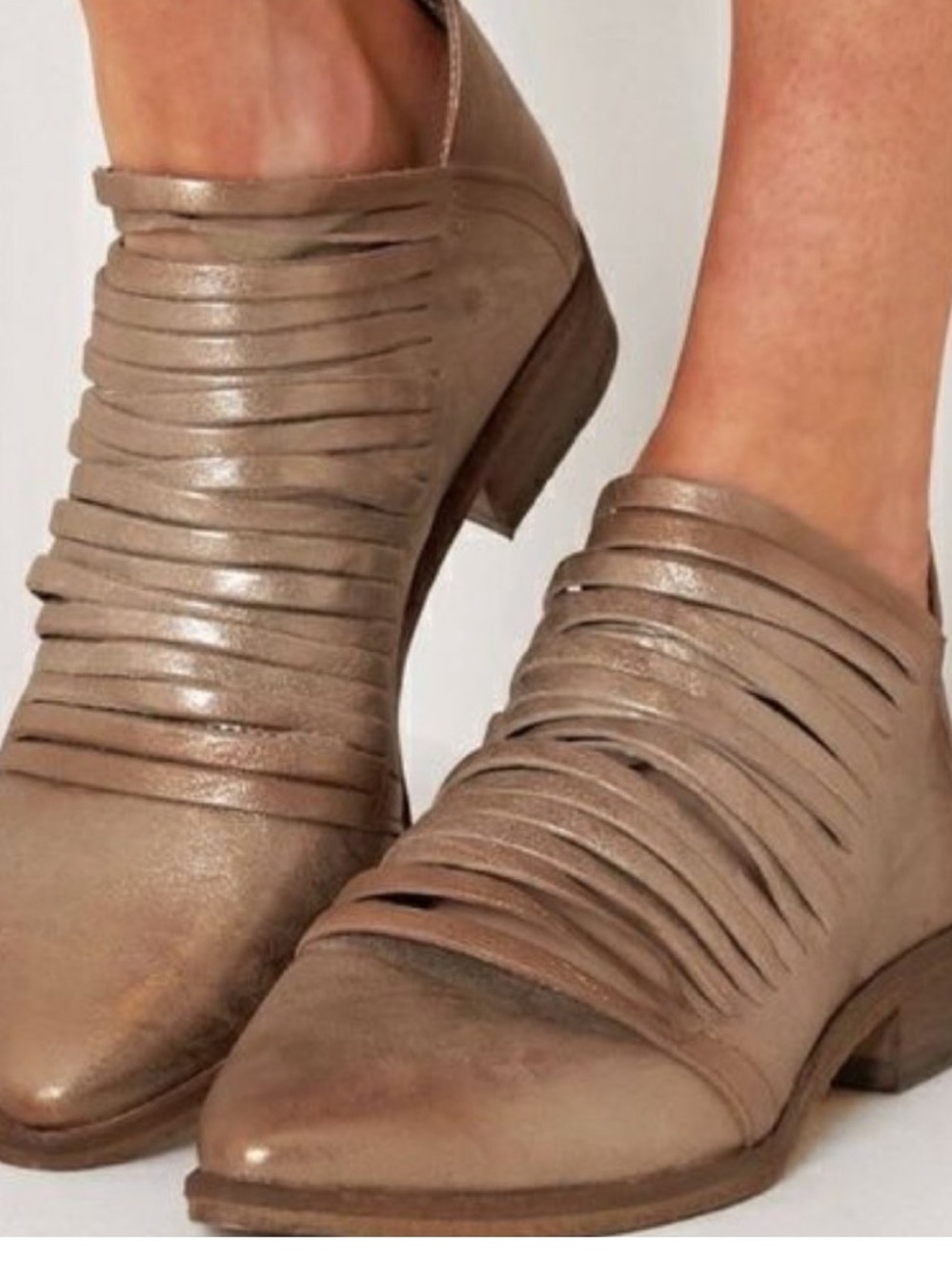 Free People Lost Valley Leather Strappy Ankle Booties